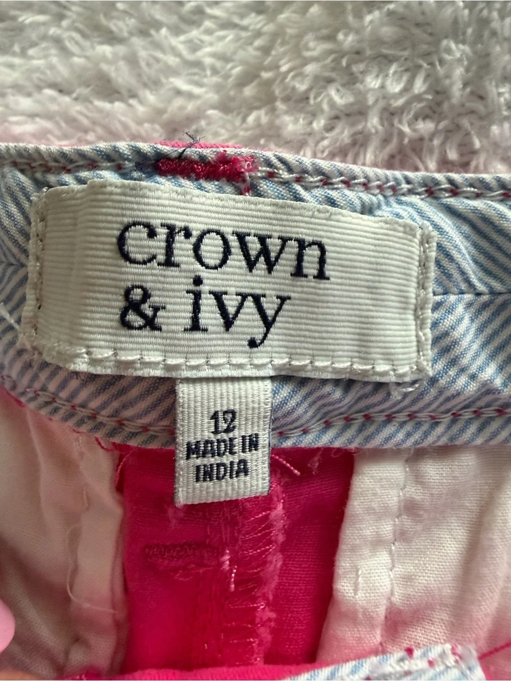 Crown & Ivy Girls Chino Shorts Lot Pink Yellow Size 12